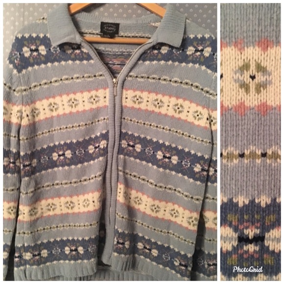 Designers Originals Jackets & Blazers - ✨ Fair Isle Knit Jacket Sweater Full Zip Hood Soft